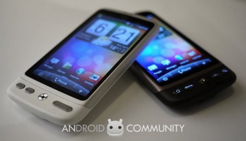 White HTC Desire and WildFire